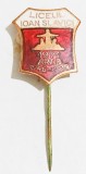 INSIGNA LICEUL IOAN SLAVICI ARAD 1971 1745 1919 22/20 MM EMAIL CALD EDUCATIE INVATAMANT ( CITITI DESCRIEREA -ENUNTUL )