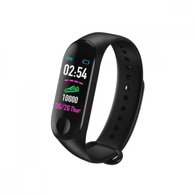 Bratara Ceas Smart Fitness Waterproof Rovtop, Tracker, Bluetooth, Notificari, Apeluri, Mesaje + Bonus Curea Albastra, negru foto