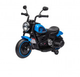 Motocicleta electrica pentru copii cu pedala, muzica si far cu lumina - Albastru, Oem