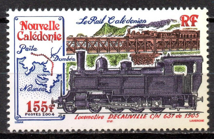 NOUA CALEDONIE 2004, Locomotive, Transport, serie neuzată, MNH