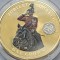 1 Crown 2014 Tristan da Cunha, Elizabeth II Jubilee Monarch, Gold Plated , Bunc, Capsula, color
