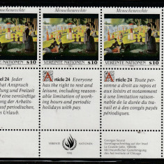 Natiunile Unite Vienna 1992-Drepturile omului Art.24,dant,MNH,Mi.140Zf1-140Zf3