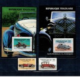 Togo 1985 - Mașini de epoca, supratipar Tsukuba, serie si colite neuzate