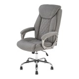 Scaun directorial HM Helder 2, stofa, cadru metalic cromat, mecanism de balansare, 100 kg, gri