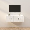 Gossi dulapuri tv montate perete 2 buc. alb extralucios 57x34,5x40 cm