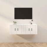 Cumpara ieftin Dulapuri TV montate perete 2 buc. alb extralucios 57x34,5x40 cm