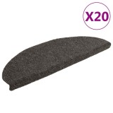 vidaXL Covorașe pentru scări autoadezive, 20 buc., 65x21x4 cm, antracit, semirotunde, mari 3365651