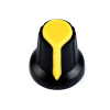 Buton pentru potentiometru, 15x17mm, negru-galben
