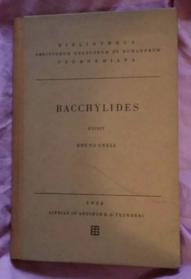 Bacchylidis Carmina cum fragmentis text grec / edidit Bruno Snell foto