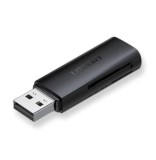 CARD READER extern Ugreen, &quot;CM264&quot; interfata USB 3.0, citeste/scrie: SD, microSD viteza pana la 480Mbps, suporta carduri maxim 512 GB, plastic, black