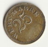 Jeton 25 pfennig Wert-Marke, 1871-1948 - Germania, 24 mm, alama
