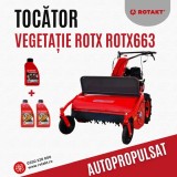 Tocator de Vegeta&Aring;&pound;ie Autopropulsat Rotakt ROTX663, Putere Motor 9CP + 0.6L ulei motor + 2L ulei transmisie