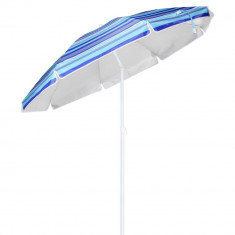 HI Umbrela de plaja, albastru cu dungi, 200 cm
