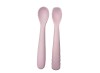 Set 2 Lingurite Silicon Bo Jungle Roz Bebelusi - Linguri moi pentru tranzitie, maner ergonomic, sigure in masina de spalat vase