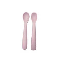 Set 2 linguri Bo Jungle pentru bebelusi, dn silicon, roz
