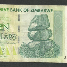 ZIMBABWE 10 DOLARI DOLLARS 2007 [24] P- 67 , VF