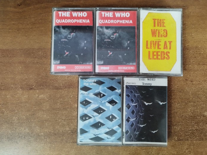 Who - 3 albume (Tommy, Quadrohenia; Live At Leeds), 5 casete