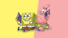 Sticker decorativ, SpongeBob, Galben-Roz, 90 cm, 8275ST foto