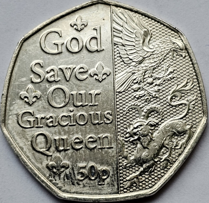 50 pence 2022 Isle of Man, Platinum Jubilee - God Save Our Gracious Queen