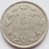 3058 Belgia 5 Francs 1931 Albert I (French text) km 97