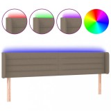 Cumpara ieftin Tablie de pat cu LED, gri taupe, 163x16x78/88 cm, textil