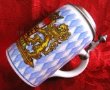 HALBA PORTELAN CU CAPAC ZINC REIN ZINN DECOR BLAZON BAYERN 17.5 CM