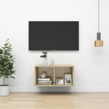 Dulap TV montat pe perete, stejar Sonoma, 37x37x72 cm, PAL, vidaXL