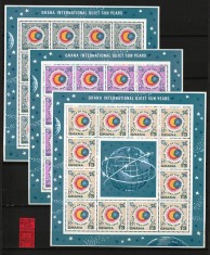 Ghana, 1964 | Anii soarelui liniştit II - Astronomie, Cosmos | Blocuri MNH | aph foto