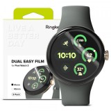 Folie Protectie Ringke Dual Easy pentru Google Pixel Watch 3 41mm, Set 3 bucati, Plastic