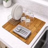 Suprafață absorbantă din EVA pentru uscare tac&acirc;muri, 50x40cm, Aspect lemn, CMCLASS