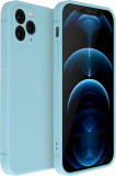 Husa de protectie din silicon pentru Apple iPhone 11 Pro Max, SoftTouch, interior microfibra, Albastru deschis