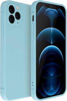 Husa de protectie din silicon pentru Apple iPhone 7, SoftTouch, interior microfibra, Albastru deschis foto