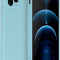 Husa de protectie din silicon pentru Apple iPhone 14 Plus, SoftTouch, interior microfibra, Albastru deschis