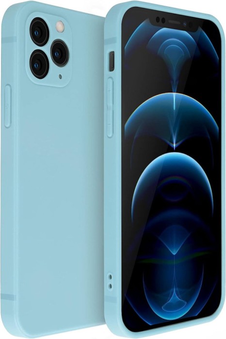 Husa de protectie din silicon pentru Apple iPhone 11 Pro, SoftTouch, interior microfibra, Albastru deschis