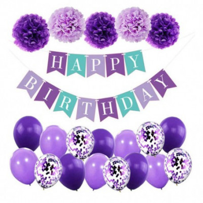 Set 21 baloane accesorii pentru petrecere, aniversare HAPPY BIRTHDAY foto