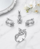 Cumpara ieftin Set Complet din Argint 925 , zInfinite Butterfly, , Inel, Cercei E i Pandantiv cu Fluturi E i Zirconii Pavate, 7.3g