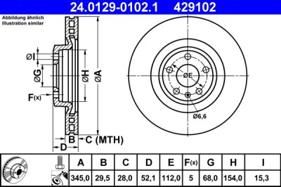 ATE 24.0129-0102.1 Disc frana foto