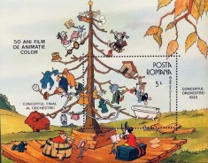 Romania MNH 1986 - LP 1154 Disney desene animate - colita foto
