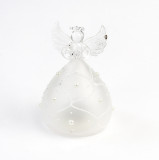 Cumpara ieftin Decoratiune Craciun - Glass Angel with Light, pearls | Everbright Gifts
