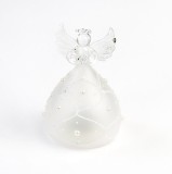 Cumpara ieftin Decoratiune Craciun - Glass Angel with Light, pearls | Everbright Gifts