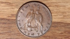 Isle of / Insula Man -moneda de colectie exotica- 2 pence 1975 soimi - superba !