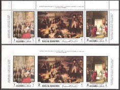 RAS AL KHAIMA 1970 PERSONALITATI FRANCEZE ( 2 serii dt. + ndt.) MNH
