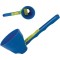 Lingura gradata, flippy, tip palnie, din plastic, coada lunga, 8 x 8 x 3 cm, albastru/verde