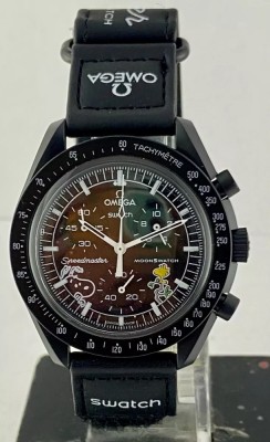 CEAS SWATCH X OMEGA MISSION TO MOON Snoopy`s FAN VERSION Black- Chronograf ! 2025 foto