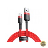 Cablu Date si Incarcare USB-A - USB-C Baseus Cafule 18W 2m Rosu CATKLF-C09