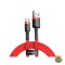 Cablu Date si Incarcare USB-A - USB-C Baseus Cafule 18W 2m Rosu CATKLF-C09