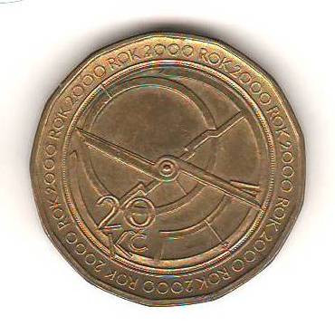 SV * Cehia / ex Cehoslovacia 20 KORUN 2000 * MILLENIUM * UNC + foto