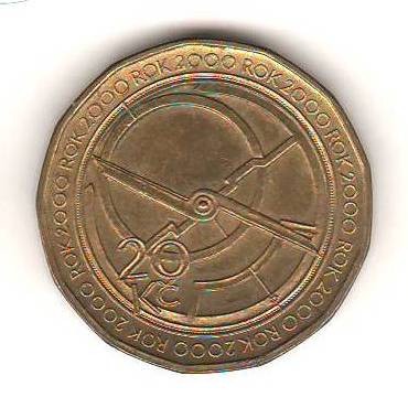 SV * Cehia / ex Cehoslovacia 20 KORUN 2000 * MILLENIUM * UNC +