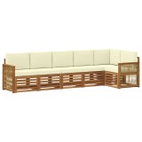 vidaXL Set canapea sectională cu pernă 5 pcs Natural și Crem 3384416