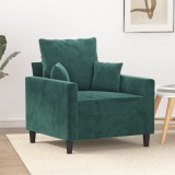 vidaXL Fotoliu canapea, verde &icirc;nchis, 60 cm, catifea